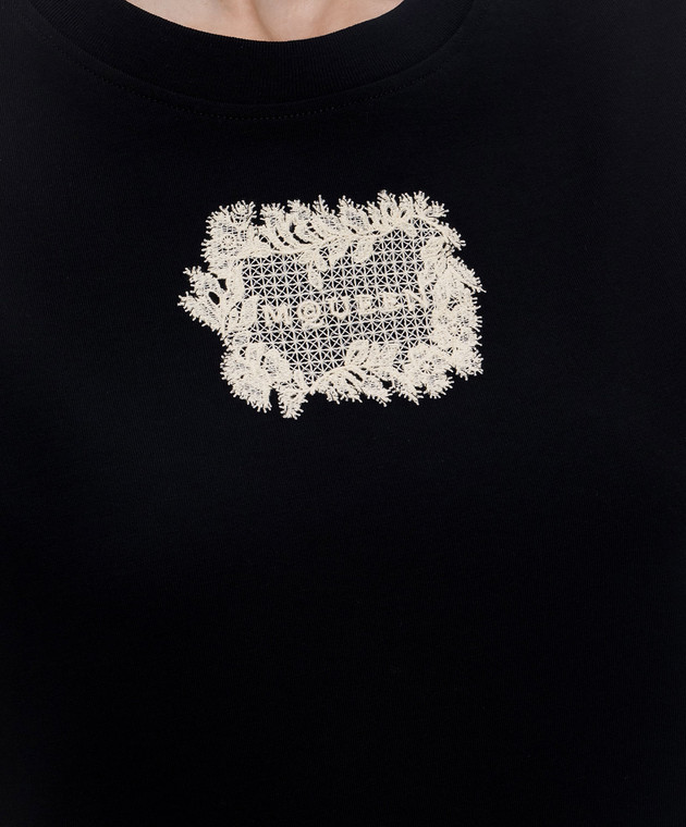 Alexander McQueen Чорна футболка з нашивкою логотипа A002PPQLAEZ зображення 5
