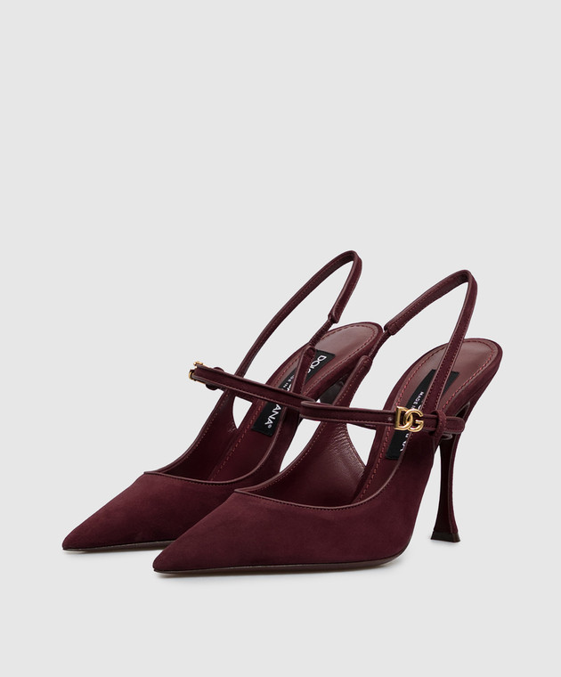Dolce&Gabbana Бордовые замшевые слингбеки CG0971AQ134 изображение 2