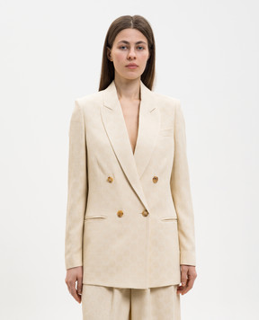 Etro Бежевый двубортный жакет в узор WRCA0108AU153