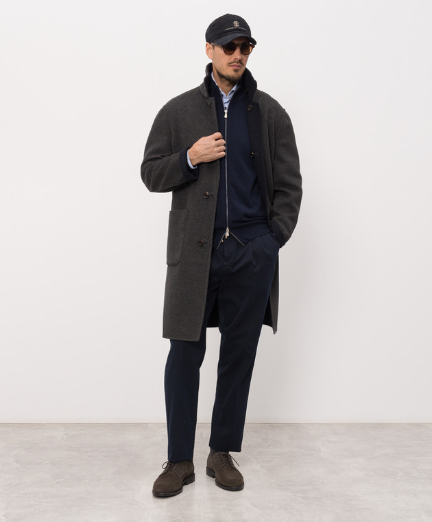 Brunello Cucinelli Двобортне пальто з кашеміру ML4549801 зображення 3