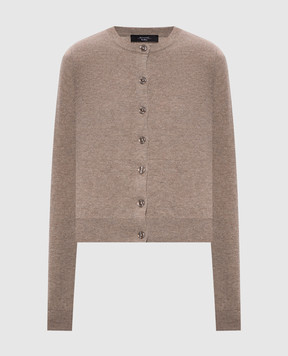 Max Mara Weekend Коричневый кардиган WKDNEBBIA из шерсти и кашемира WKDNEBBIA