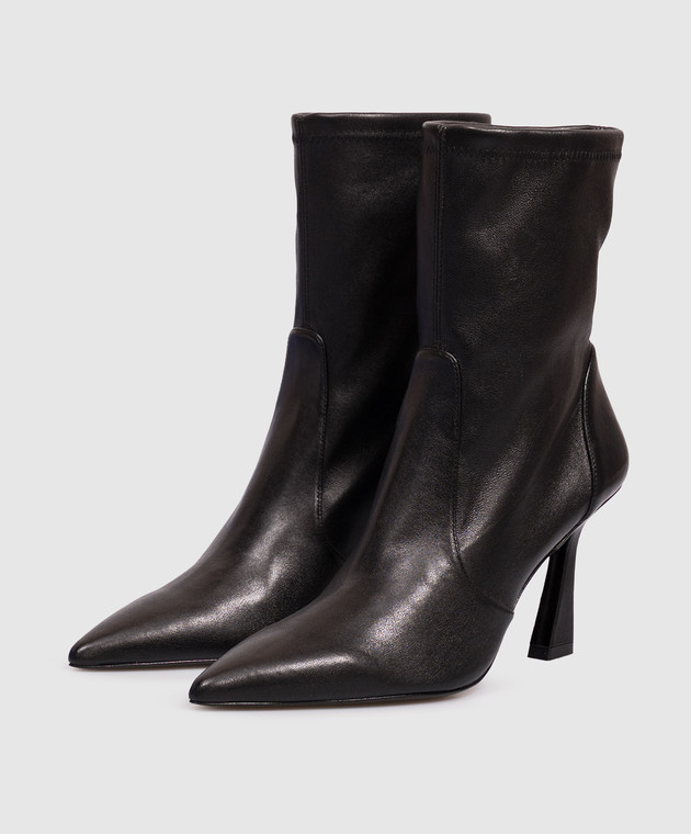 Stuart Weitzman Черные кожаные ботильоны VINNIE SM581 изображение 2