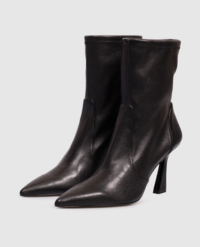 Stuart Weitzman Черные кожаные ботильоны VINNIE SM581