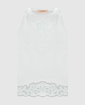 Twinset Зелений топ з вишивкою рішельє 261TP2441
