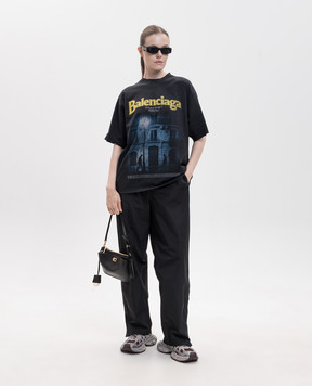 Balenciaga Черная футболка с принтом логотипа 871733TUVO6