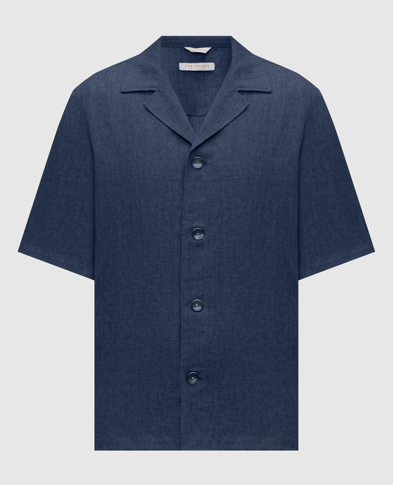 Синяя рубашка из льна