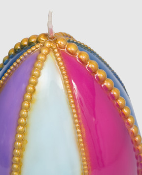 Cereria Introna Свеча в форме яйца с бусинами 2191