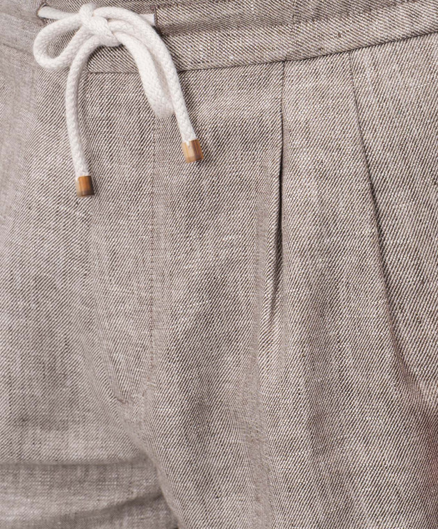 Brunello Cucinelli Сірі шорти з конопель та льону MP548U0020 зображення 5