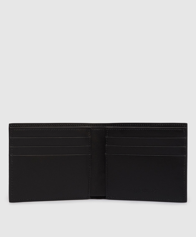 Off-White Чорне шкіряне портмоне з логотипом OMNC085C99LEA001 зображення 3