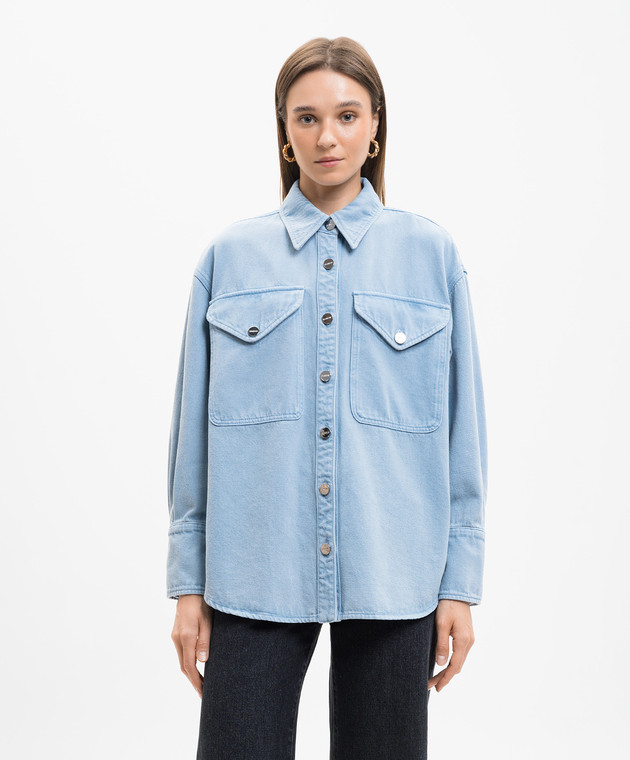 Dondup Голубая джинсовая рубашка DC460BF0018YMB8 изображение 2