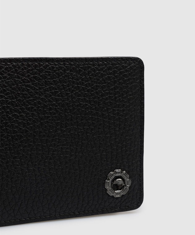 Stefano Ricci Черный кожаный портмоне с металлической эмблемой PP301GUVD изображение 4