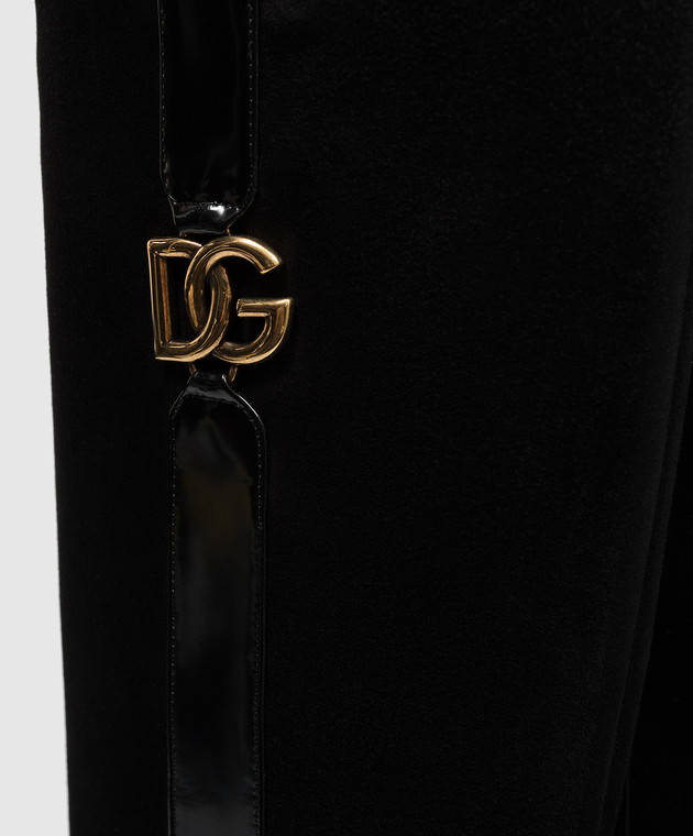 Dolce&Gabbana Черные кожаные сапоги с монограммой логотипа CU1316A3S68 изображение 5