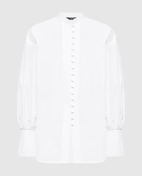 Balmain Белая рубашка с брендовой фурнитурой HF1HR165CG72