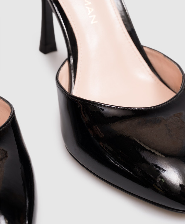 Stuart Weitzman Черные кожаные лакированные слингбеки Madison SN675 изображение 5