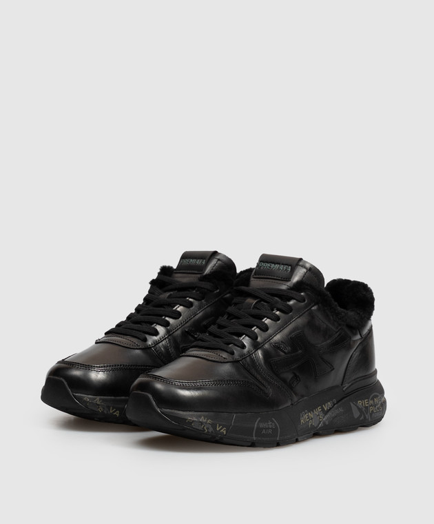 Premiata Черные кожаные кроссовки Mick на меху MICK1453NM изображение 2
