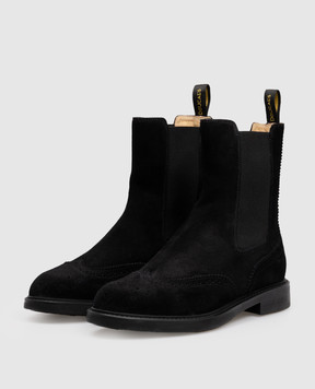 Doucal's Черные замшевые челси с перфорацией DD8599BRUGUF252