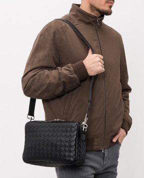 Bottega Veneta Чорна шкіряна сумка Intrecciato 755925V2HL1