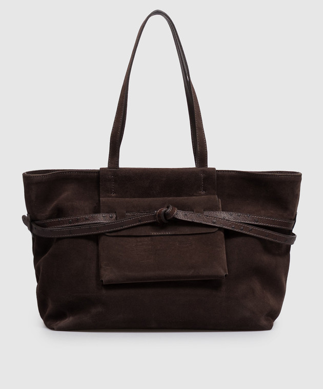 Gianni Chiarini Замшевая коричневая сумка-тоут Belty BS12696CMSTEMU