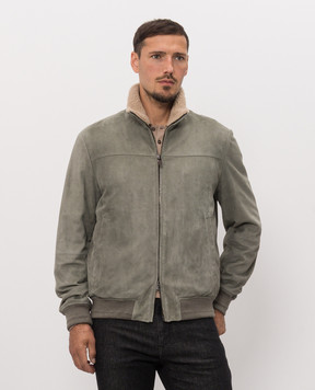 Canali Зеленая замшевая куртка LE00298O70509