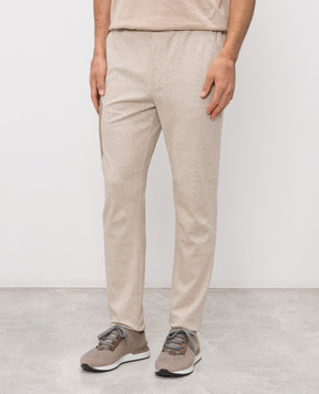 Sease Бежеві спортивні штани з льоном PT056TJ202