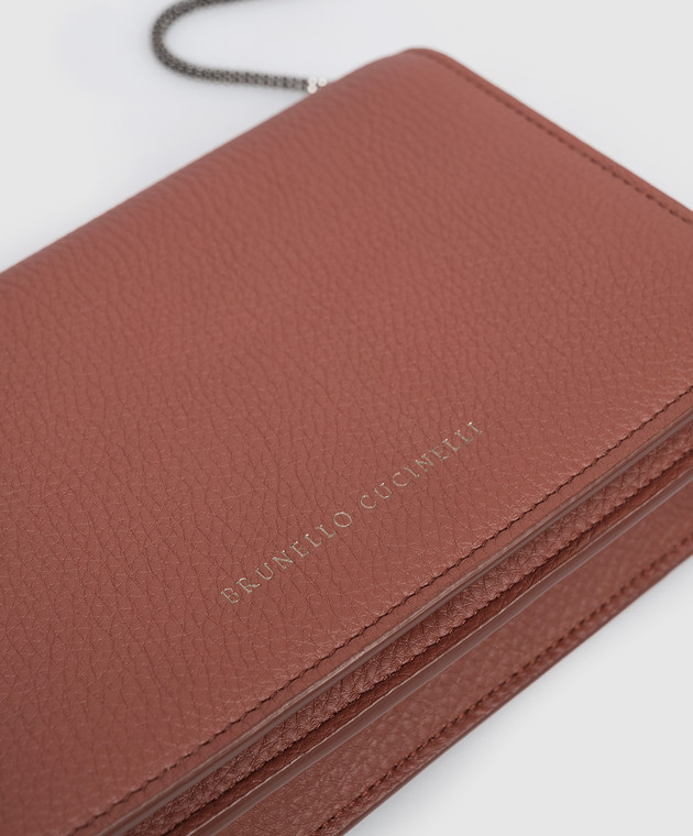 Brunello Cucinelli Теракотова шкіряна сумка крос-боді MWCAM2712 зображення 5
