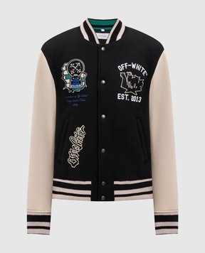 Off-White Чорний бомбер Panthers 44XEH053S26F001
