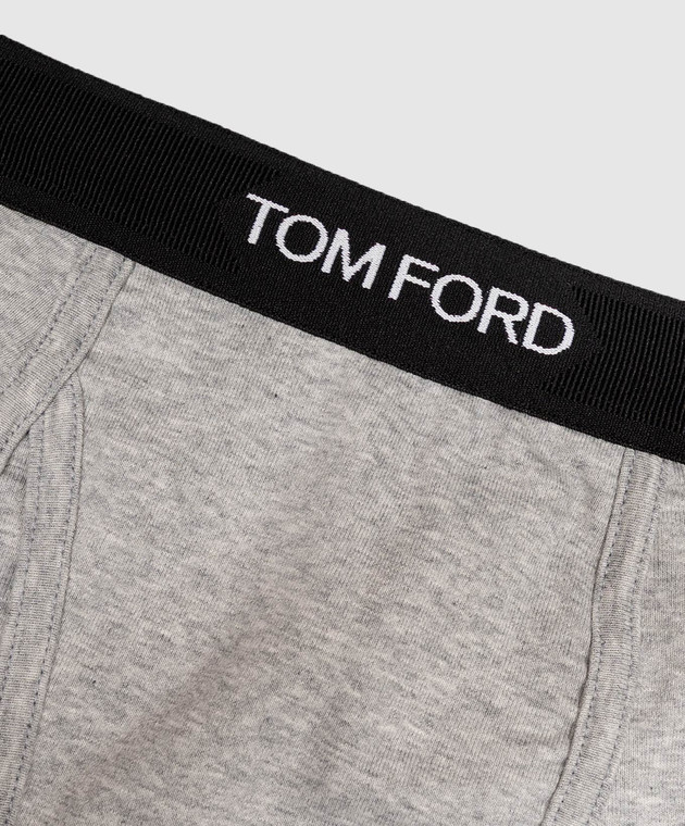 Tom Ford Серые меланжевые трусы с узором логотипа T4LC31040 изображение 3