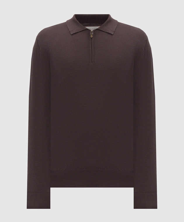Canali Коричневое поло из шерсти MK01149C0572