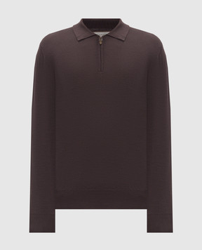 Canali Коричневе поло з вовни MK01149C0572