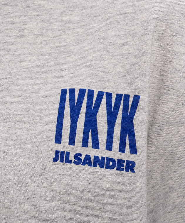Jil Sander Серая меланжевая футболка с принтом J02GC0175J45048 изображение 5