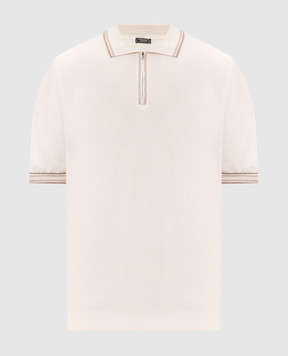 Peserico Бежеве поло з контрастним окантуванням R59494F149173T