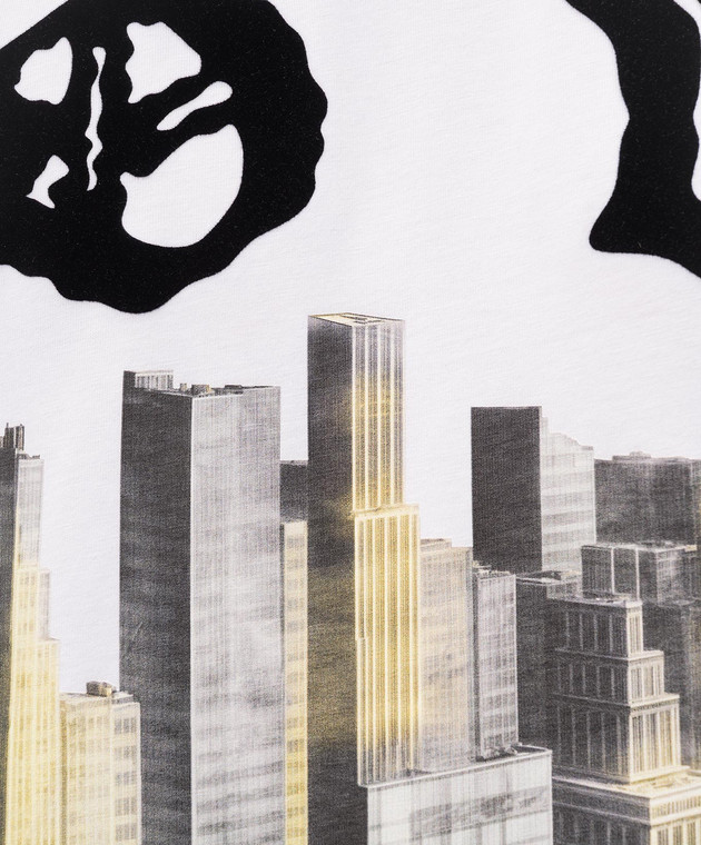 Off-White Белая футболка с брендовым принтом 44MAA027Z26J002 изображение 5