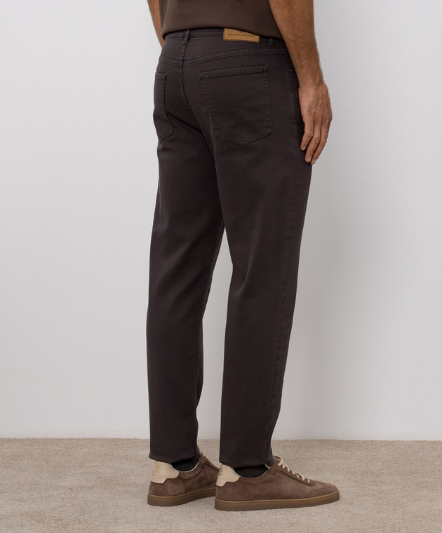 Brunello Cucinelli Коричневые джинсы с патчем M277PO2090 изображение 4