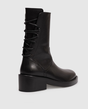 Ann Demeulemeester Черные кожаные ботинки Henrica B0010057LT047