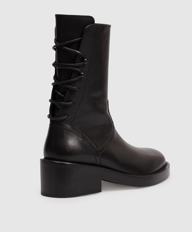 Ann Demeulemeester Черные кожаные ботинки Henrica B0010057LT047 изображение 3