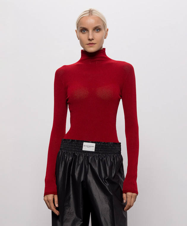 Wolford Красное боди с длинными рукавами 79316 изображение 3
