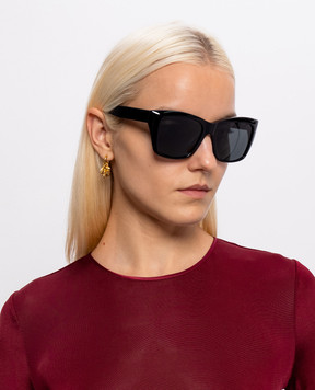 Saint Laurent Черные очки 923 с фактурным логотипом A003D8Y9956