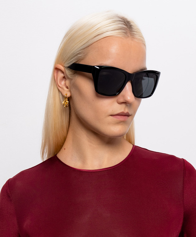 Saint Laurent Черные очки 923 с фактурным логотипом A003D8Y9956 изображение 2