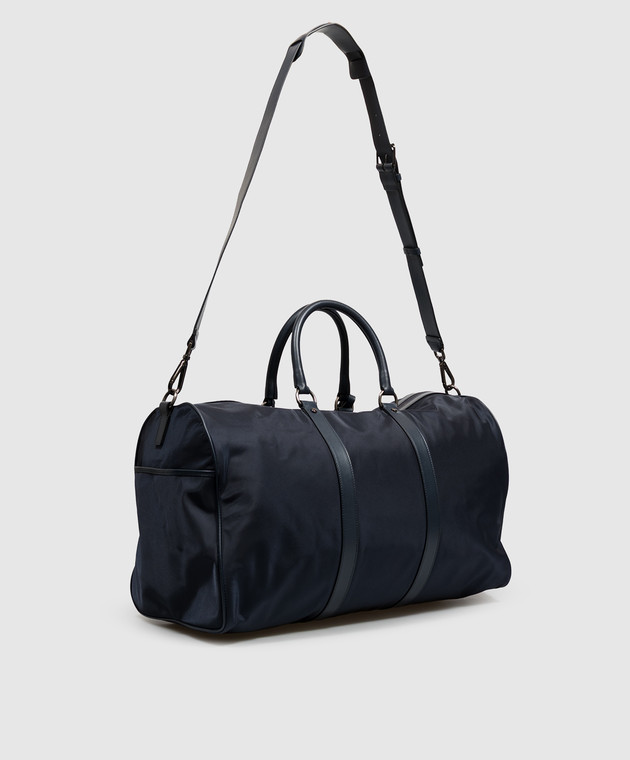 Kiton Синя дорожня сумка з металевим логотипом UBA0158N01270 зображення 3