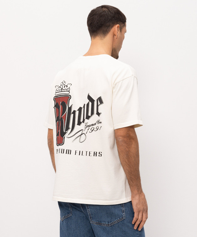 Rhude Футболка Fumar цвета айвори RHSS26TT07012 изображение 4