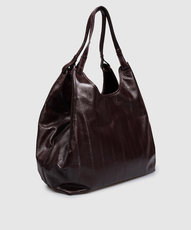 Gianni Chiarini Бордова шкіряна сумка-тоут Dua BS12680EELPSLY зображення 3