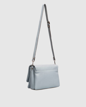 Gianni Notaro Блакитна шкіряна сумка-месенджер Dollaro 218DOLLARONIKEL