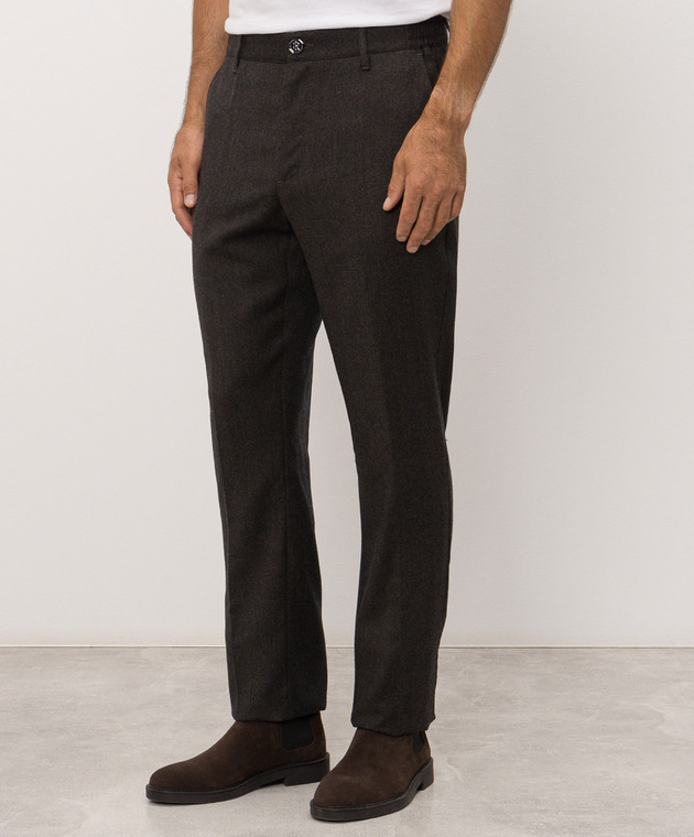 Stefano Ricci Коричневые брюки из шерсти M8T63B0010T6054 изображение 3