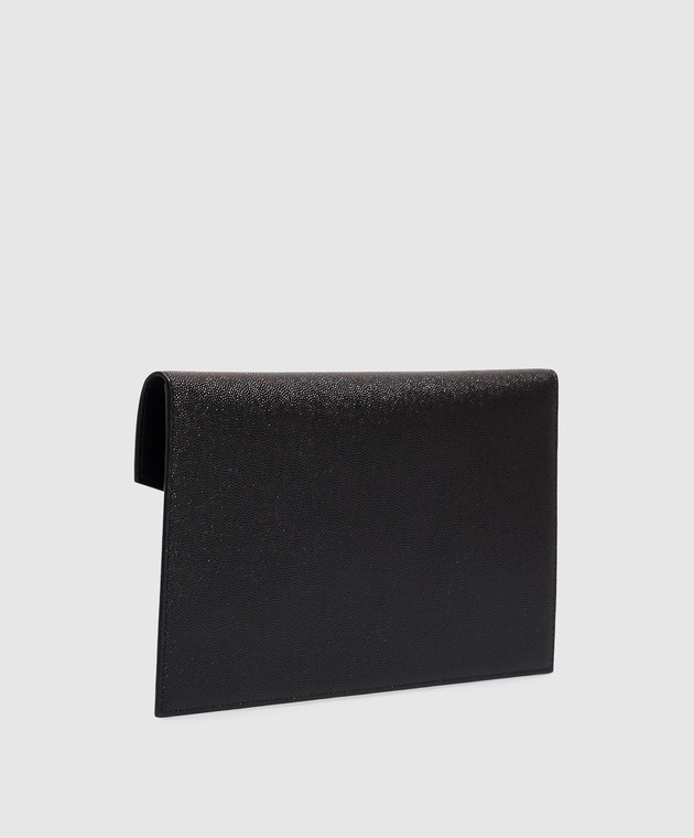 Saint Laurent Черный кожаный клатч UPTOWN 5657391GF0J изображение 3