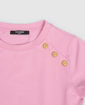 Balmain Дитяча рожева футболка BY8A41Z32771214