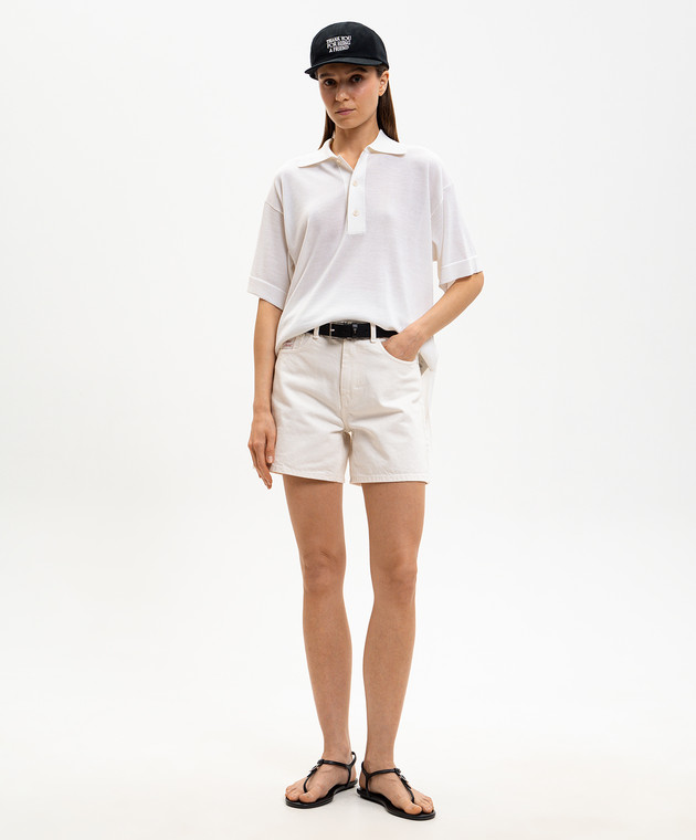 Ami Paris Поло кольору айворі з вишивкою емблеми UPL431KN0066 зображення 2