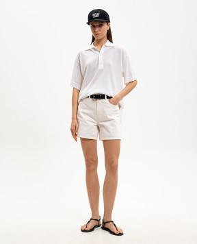 Ami Paris Поло цвета айвори с вышивкой эмблемы UPL431KN0066