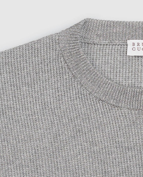 Brunello Cucinelli Детский серый джемпер с люрексом BAZM23000B