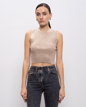 Peserico Бежевый топ в рубчик E98117F1809209