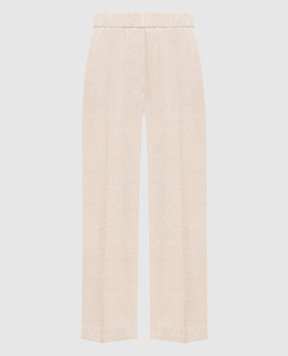 Peserico Бежеві штани з льону з відворотами P0444502600